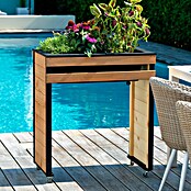 Dobar Hochbeet Wheely auf Rollen (77 x 47 x 88 cm, Holz, Braun/Schwarz) | BAUHAUS