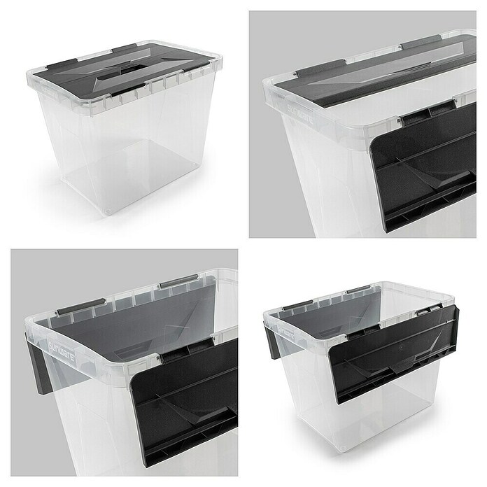 Sunware Aufbewahrungsbox Onyx (L x B x H: 42,4 x 28,1 x 31,3 cm, Kunststoff, Transparent) | BAUHAUS