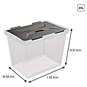 Sunware Aufbewahrungsbox Onyx (L x B x H: 42,4 x 28,1 x 31,3 cm, Kunststoff, Transparent) | BAUHAUS