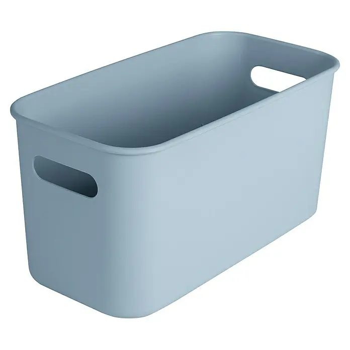 Sunware Sigma home Aufbewahrungsbox cube box - L x B x H: 31,3 x 16 x 16 cm, Kunststoff, Blau, 6 l - Hellblaue Kunststoffbox mit Griffen zur Aufbewahrung, ideal für Organisation in Haus und Büro.