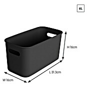 Sunware Sigma home Opbergbox cube box (l x b x h: 31,3 x 16 x 16 cm, Kunststof, Zwart, 6 l) | BAUHAUS