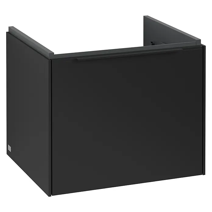 Villeroy & Boch Subway 3.0 Waschbeckenunterschrank - Volcano Black, Anzahl Schubladen: 1 Stk., Farbe Griff: Volcano Black, B x T x H: 52,3 x 44,8 x 42,9 cm - Ein schwarzer Badezimmerschrank mit einem modernen, minimalistischen Design für ein stilvolles Badezimmerambiente. Perfekt für zusätzlichen Stauraum.