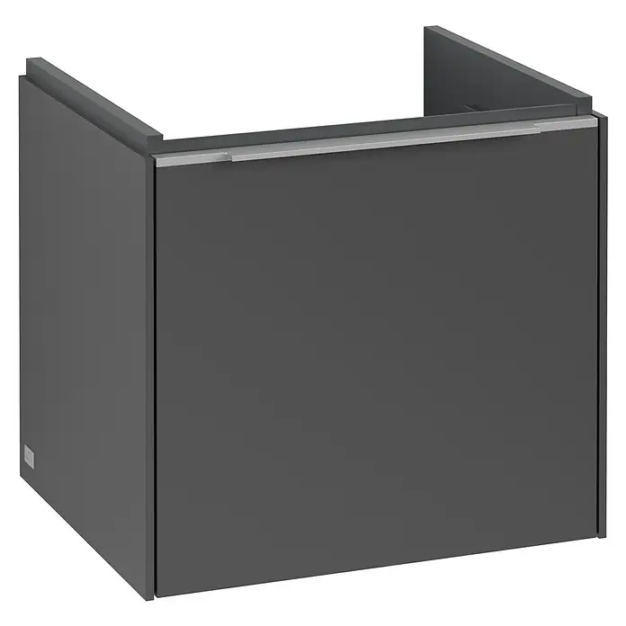 Villeroy & Boch Subway 3.0 Waschbeckenunterschrank - Graphite, Anzahl Schubladen: 1 Stk., Farbe Griff: Aluminium glänzend, B x T x H: 47,3 x 40,8 x 42,9 cm - Grauer Waschtischunterschrank mit silbernem Griff, moderne Badmöbel für ein stilvolles Badezimmer. Praktische Aufbewahrungslösung.
