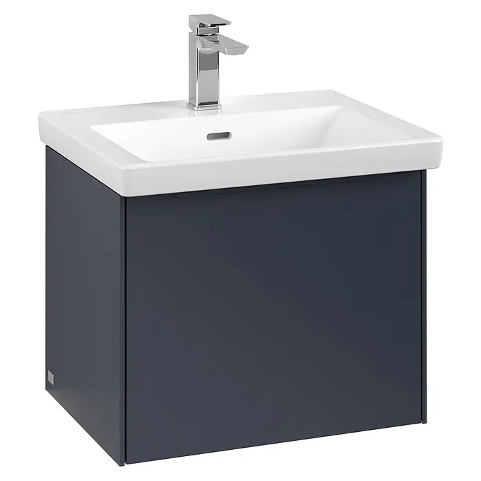 Villeroy & Boch Subway 3.0 Waschbeckenunterschrank - Marine Blue, Anzahl Schubladen: 1 Stk., Farbe Griff: Monochrom, B x T x H: 52,3 x 44,8 x 42,9 cm, Mit Beleuchtung - Modernes Waschbecken mit Unterschrank in Anthrazit. Das schlichte Design fügt sich elegant in jedes Badezimmer ein.
