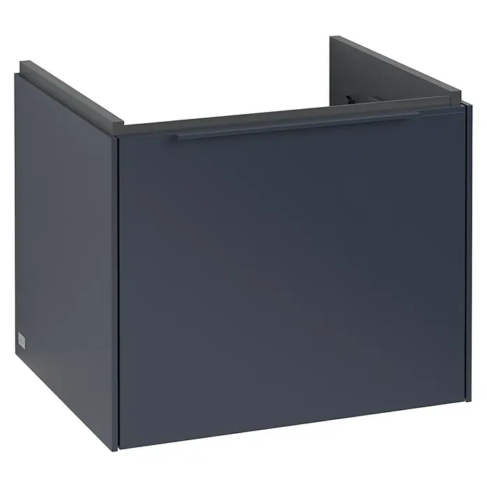 Villeroy & Boch Subway 3.0 Waschbeckenunterschrank - Marine Blue, Anzahl Schubladen: 1 Stk., Farbe Griff: Monochrom, B x T x H: 52,3 x 44,8 x 42,9 cm, Mit Beleuchtung - Ein dunkelblauer Badezimmer-Waschtisch mit Schublade. Ein stilvolles und funktionales Möbelstück für jedes moderne Badezimmer.