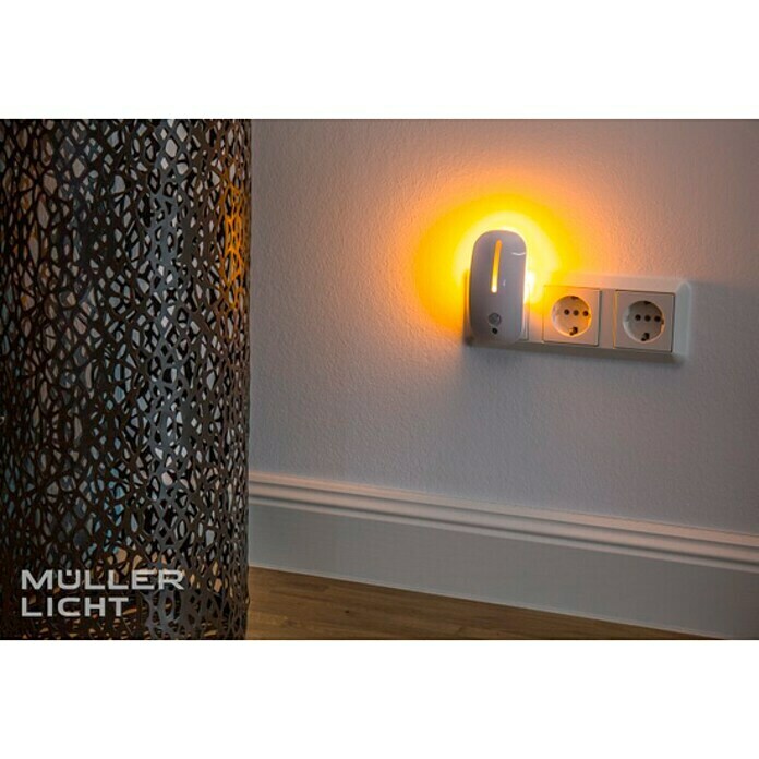 Müller-Licht LED-Nachtlicht Agena Sensor (1,8 W, Weiß, 11,4 x 5,7 x 6,3 cm, Bewegungsmelder)
