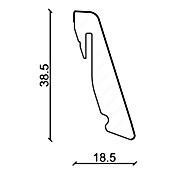 Profiles and more Plint (2,4 m x 18,5 mm x 38,5 mm, Recht)