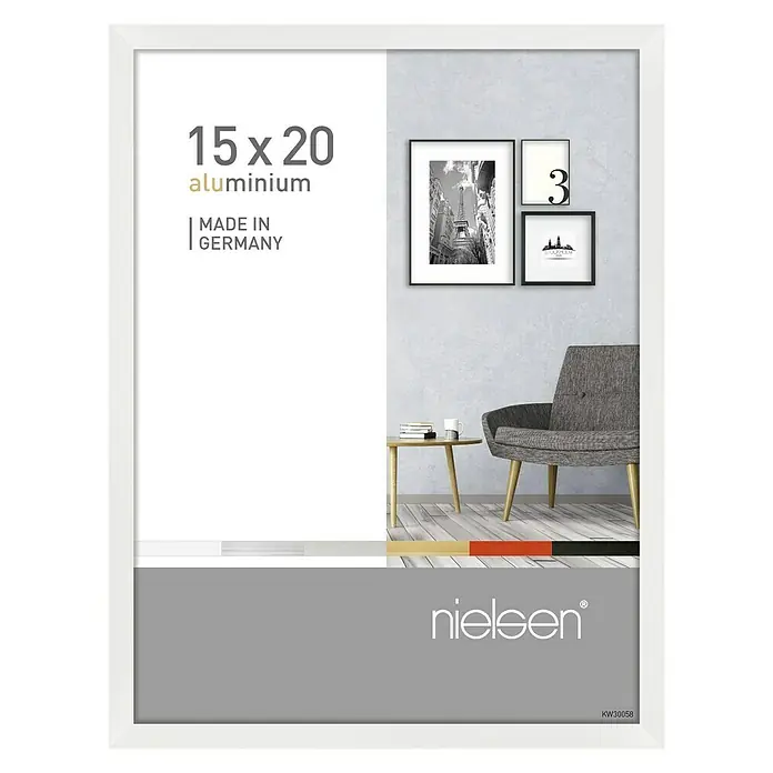 Nielsen Alurahmen Pixel - 15 x 20 cm, Weiß - Bilderrahmen von Nielsen, 15x20 cm, Aluminium, weiße Farbe, zur stilvollen Präsentation von Fotos und Kunstdrucken.