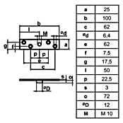 HBS Betz Anschraubplatte Typ 10 (Stahl, Länge: 100 mm)