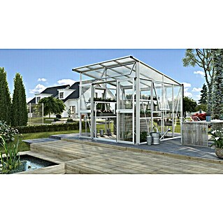 Vitavia Gewächshaus Aura 7800 (Außenmaß inkl. Dachüberstand (B x T): 267 x 295 cm, 3 mm, Aluminium)