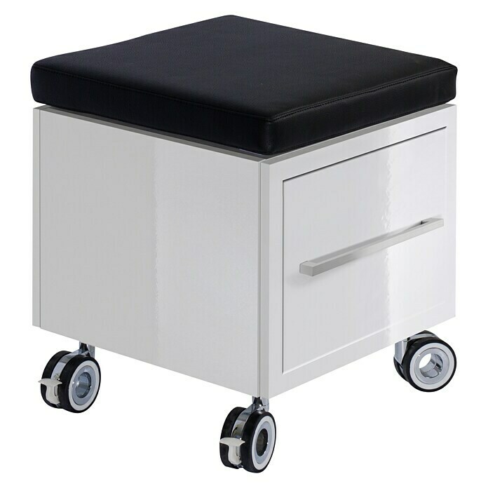 Camargue Flow Rollcontainer Frame (40 x 40 x 44,4 cm, 4 Rollen, Weiß, Hochglanz)
