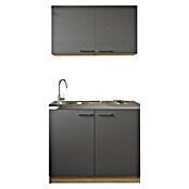Respekta Merle Miniküche Set 6 (Breite: 100 cm, Grau, Edelstahlkochmulde) | BAUHAUS