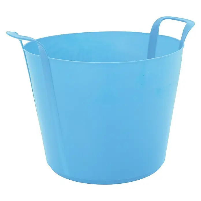 Plastiken Nature Capazo multiusos - 42 l, Rosa, Plástico - Cubo flexible azul con dos asas, ideal para jardinería y tareas domésticas. Robusto y versátil.