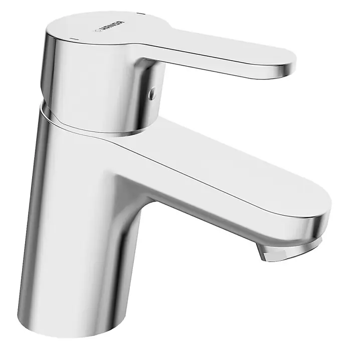 Hansa Primo Waschtischarmatur - Ohne Zugstange, Chrom, Glänzend - Glänzender Chrom-Wasserhahn von HANSA mit modernem Design für Badezimmer und Küche.