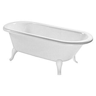 Villeroy & Boch Freistehende Badewanne Hommage (L x B: 177 x 77,1 cm, Quaryl, Weiß, Weiße Standfüße)