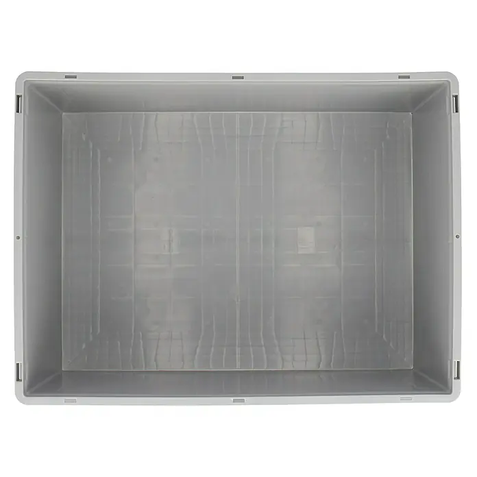 Surplus Systems Eurobox - L x B x H: 80 x 60 x 42 cm, Kunststoff, Grau - Innenansicht einer robusten, grauen Lagerbox aus Kunststoff, ideal für Lagerung und Transport.