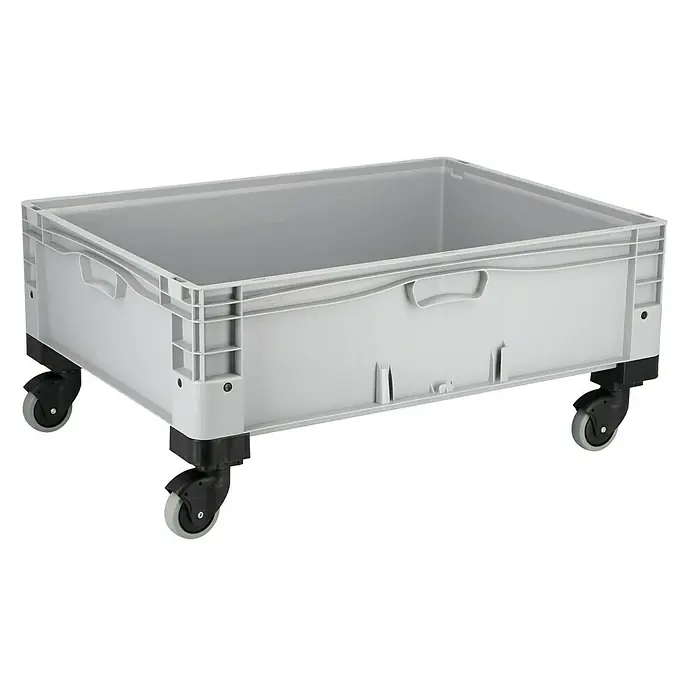 Surplus Systems Rollen-Set - Passend für: Surplus Systems Euronormboxen, Stecken, 2 Stk., Ohne Feststellbremse - Graue Kunststoffbox mit Rollen für den einfachen Transport von Gegenständen. Ideal für Lagerung und Organisation.
