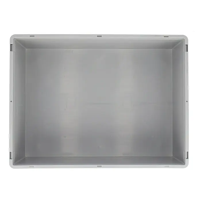 Surplus Systems Eurobox - L x B x H: 80 x 60 x 32 cm, Kunststoff, Grau - Eine graue, rechteckige Kunststoffbox, ideal für Lagerung und Organisation. Das Produkt ist robust und vielseitig einsetzbar.