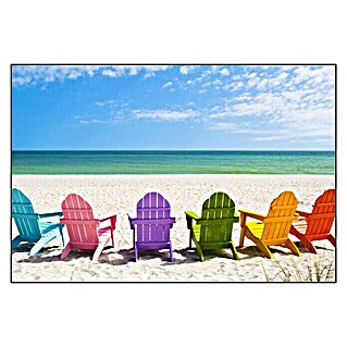 Cuadro de vidrio Beach chairs (Sillas en la playa, An x Al: 90 x 60 cm)