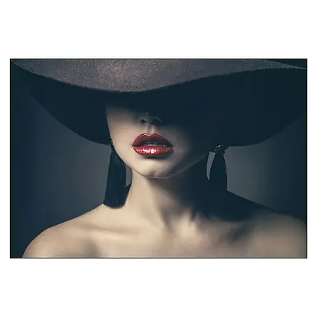 Cuadro de vidrio Red lips