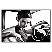 Cuadro de vidrio Girl (Chica al volante, 90 x 60 cm, Vidrio)