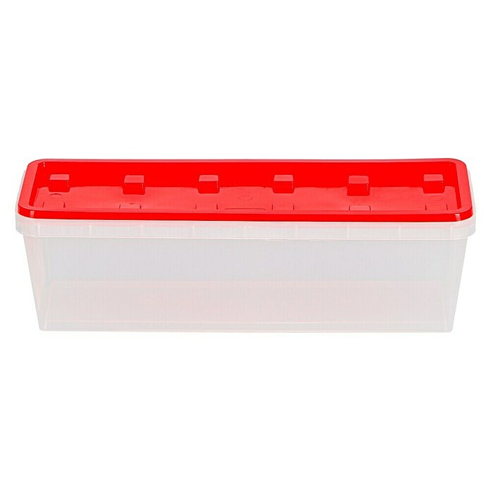 Wisent Caja de almacenaje b-boXx (L x An x Al: 90 x 270 x 84 mm, Plástico, Rojo/Transparente) | BAUHAUS