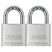 Abus Vorhängeschloss-Set (B x H: 30 x 49,5 mm, 2 Stk., Titalium-Spezialaluminium)