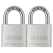 Abus Vorhängeschloss-Set Titalium 64TI (B x H: 30 x 49,5 mm, 2 Stk., Titalium-Spezialaluminium)