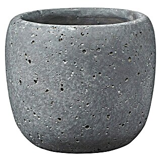 Soendgen Keramik Übertopf rund Bettona (Außenmaß (Ø x H): 8 x 6 cm, Dunkelgrau/Zement)