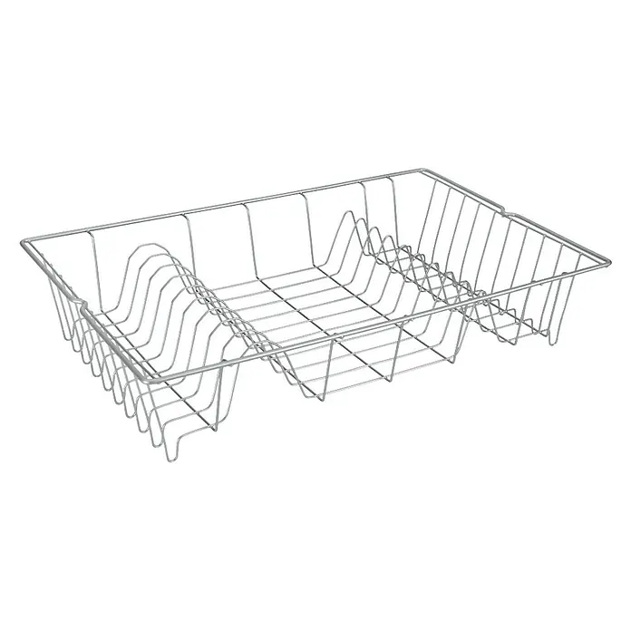 Metaltex Geschirrkorb Colonia - L x B x H: 48 x 30 x 10 cm, Metall - Abtropfgestell aus silberfarbenem Metalldraht mit Fächern zum Halten von Tellern und anderem Geschirr zum Trocknen nach dem Waschen.