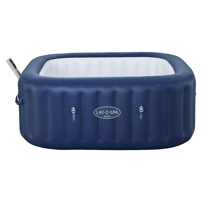 Bestway Lay-Z-Spa Mobil-Whirlpool Hawaii AirJet™ - L x B x H: 180 x 180 x 71 mm, Kobaltblau, 840 l - Ein Lay-Z-Spa Hawaii aufblasbarer Whirlpool in Blau und Weiß, ideal für Entspannung.