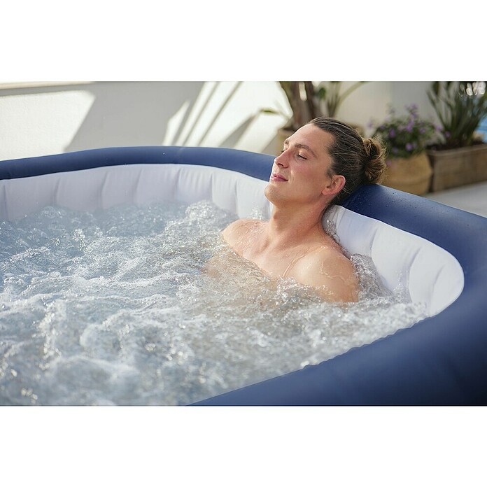 Bestway Lay-Z-Spa Mobilni hidromasažni bazen AirJet 6 Hawaii  (D x Š x V: 180 x 180 x 71 mm, Tamno plava, 840 l) | BAUHAUS