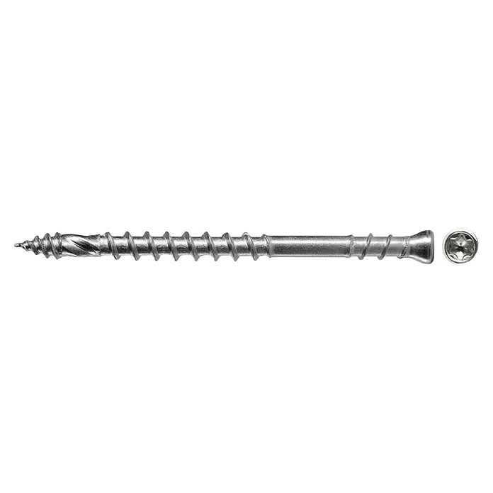Fischer Terrassenschraube CHTP 4,3 x 60 - Ø x L: 4,3 x 60 mm, Silber, 250 Stk. - Silberne Metallschraube mit Grobgewinde, glattem Schaft und Senkkopf mit Sternantrieb.