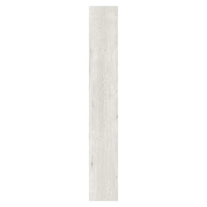 LOGOCLIC Laminado Roble Titanio - 1.200 x 196 x 10 mm, Roble Titanio, AC5 - Un primer plano de una baldosa alargada de color gris claro con una sutil textura de grano de madera, que aporta una estética elegante y natural.