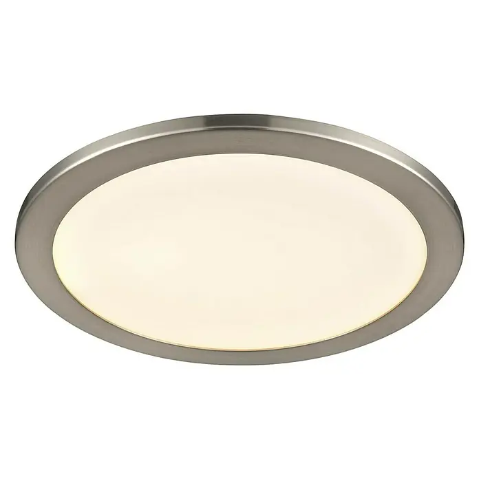 Tween Light LED-Panel Giro - 35 W, Silber, Weiß, Warmweiß, Durchmesser: 40 cm - Eine moderne runde LED-Deckenleuchte mit einem gebürsteten Nickelrahmen und einem diffusen, warmweißen Licht für eine stilvolle Beleuchtung.