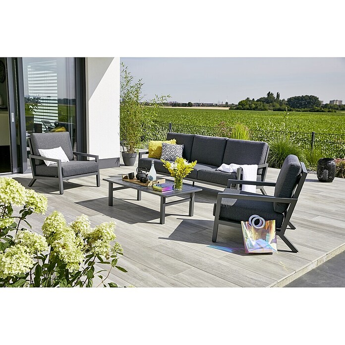 Sunfun Maja Loungemöbel-Set Maja (4-tlg., Aluminium, Anthrazit)
