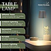 Ferotehna Akumulatorska namizna svetilka Gema  (3 W, Do x Š x V: 114 x 114 x 380 mm, Siva) | 3017 - Tischleuchte | CACJ - Tischleuchte | CAC - Indoorleuchten | CA - Beleuchtung | C - Elektro | BAUHAUS