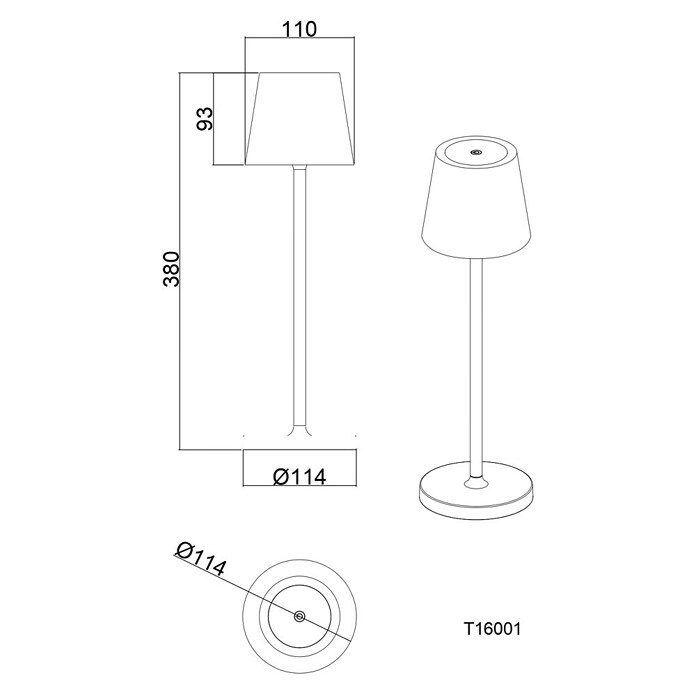 Ferotehna Akumulatorska namizna svetilka Gema  (3 W, Do x Š x V: 114 x 114 x 380 mm, Siva) | 3017 - Tischleuchte | CACJ - Tischleuchte | CAC - Indoorleuchten | CA - Beleuchtung | C - Elektro | BAUHAUS