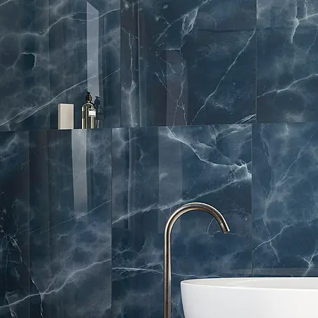 Atlas Concorde Solution Marble Vison Feinsteinzeugfliese Onice Blue