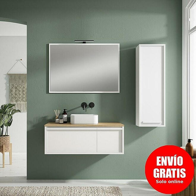 Mueble de lavabo Loira (L x An x Al: 45 x 100 x 35 cm, Blanco)
