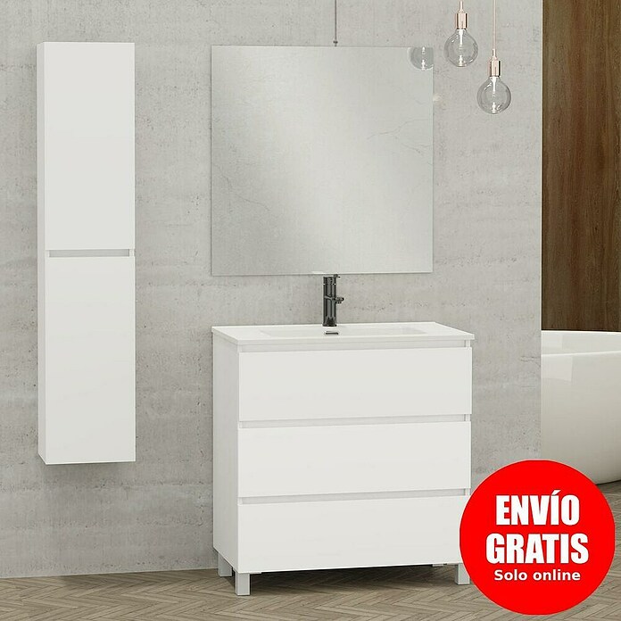 Conjunto de mueble de baño Inter (Ancho: 80 cm, Blanco, 3 pzs.) | BAUHAUS