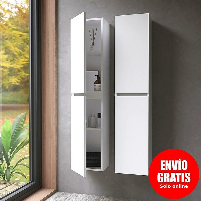 Armario alto de baño Inter (An x Pr x Al: 30 x 24,6 x 140 cm, Blanco) | BAUHAUS