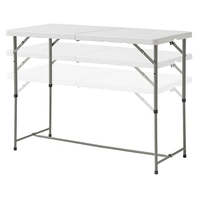 Mesa plegable (L x An: 120 x 60 cm, Blanco)