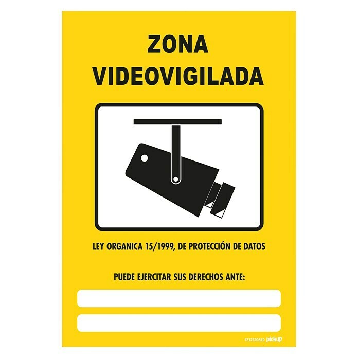 Pickup Señal de precaución (Motivo: Zona videovigilada, L x An: 33 x 23 cm)