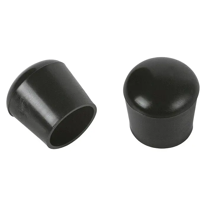 Rohrkappen - Durchmesser: 16 mm, Schwarz - Schwarze Möbelbeinkappen zum Schutz von Böden und Möbeln, ideal für den Innenbereich. Robust und langlebig.