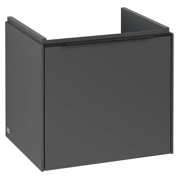 Villeroy & Boch Subway 3.0 Waschbeckenunterschrank - Graphite, Anzahl Schubladen: 1 Stk., Farbe Griff: Volcano Black, B x T x H: 47,3 x 40,8 x 42,9 cm - Ein schicker, grauer Waschtischunterschrank mit klaren Linien, der Stauraum und modernen Stil in jedes Badezimmer bringt.