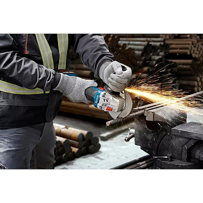 Bosch Professional AMPShare 18V Amoladora angular de batería 18V-8 (2 baterías, 4 Ah, Diámetro disco: 125 mm) | BAUHAUS