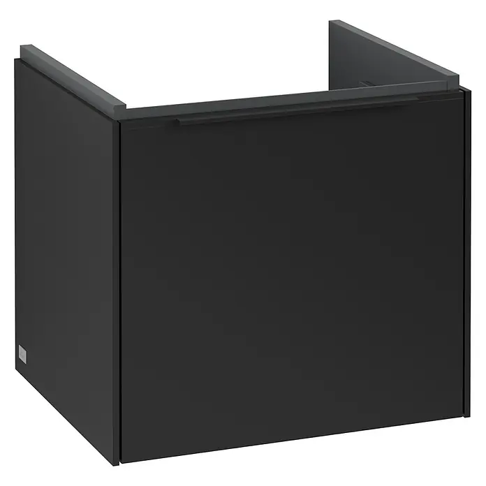 Villeroy & Boch Subway 3.0 Waschbeckenunterschrank - Volcano Black, Anzahl Schubladen: 1 Stk., Farbe Griff: Volcano Black, B x T x H: 47,3 x 40,8 x 42,9 cm - Ein elegantes, schwarzes Badezimmerwaschtischmöbel mit einer modernen, minimalistischen Ästhetik für stilvolle Badezimmerdesigns.
