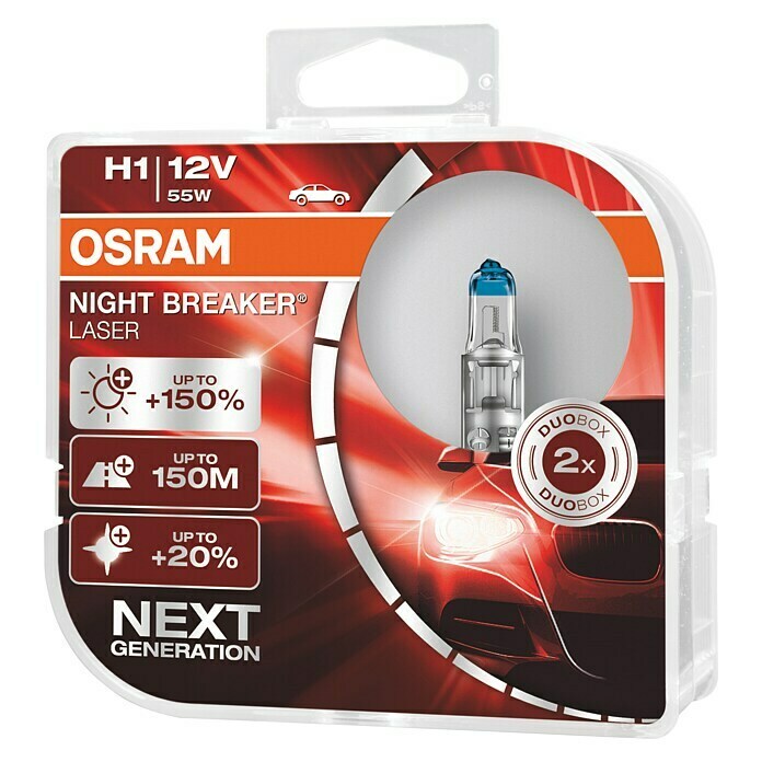 Osram Halogeenkoplamp Night Breaker Laser H1 (H1, 2 stk.)
