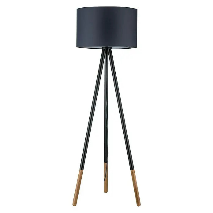 Paulmann Neordic Stehleuchte Rurik - Höhe: 153 cm - Elegante Stehlampe mit dreibeinigem Gestell und dunklem Lampenschirm, die jedem Raum eine stilvolle Note verleiht.